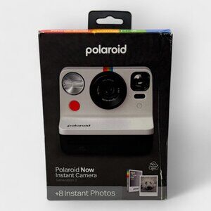 Polaroid Now Everything Box Instant Camera Gen 2 Color White W/8 Sheets B&W Film